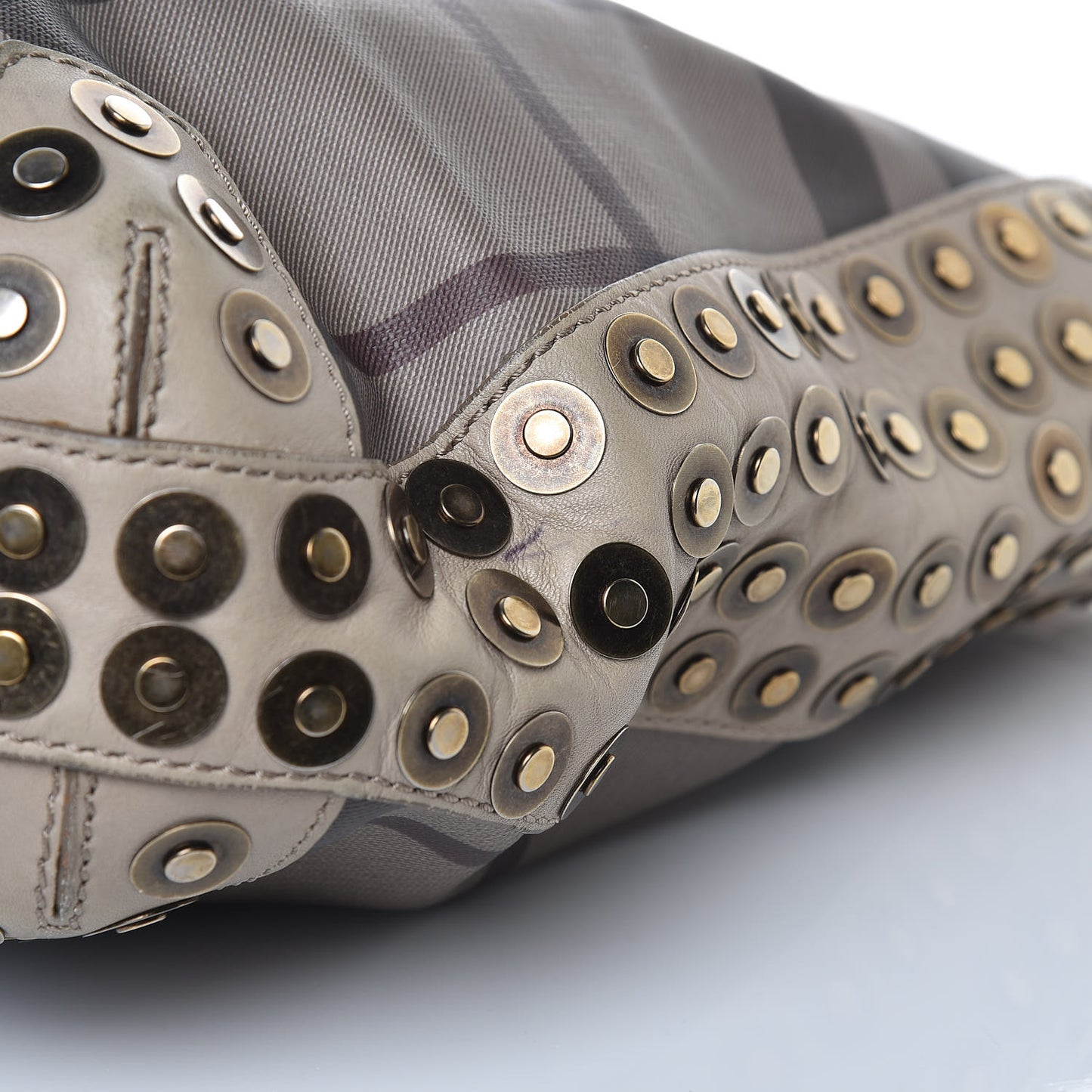 Smoked Check Studded Hobo Stone