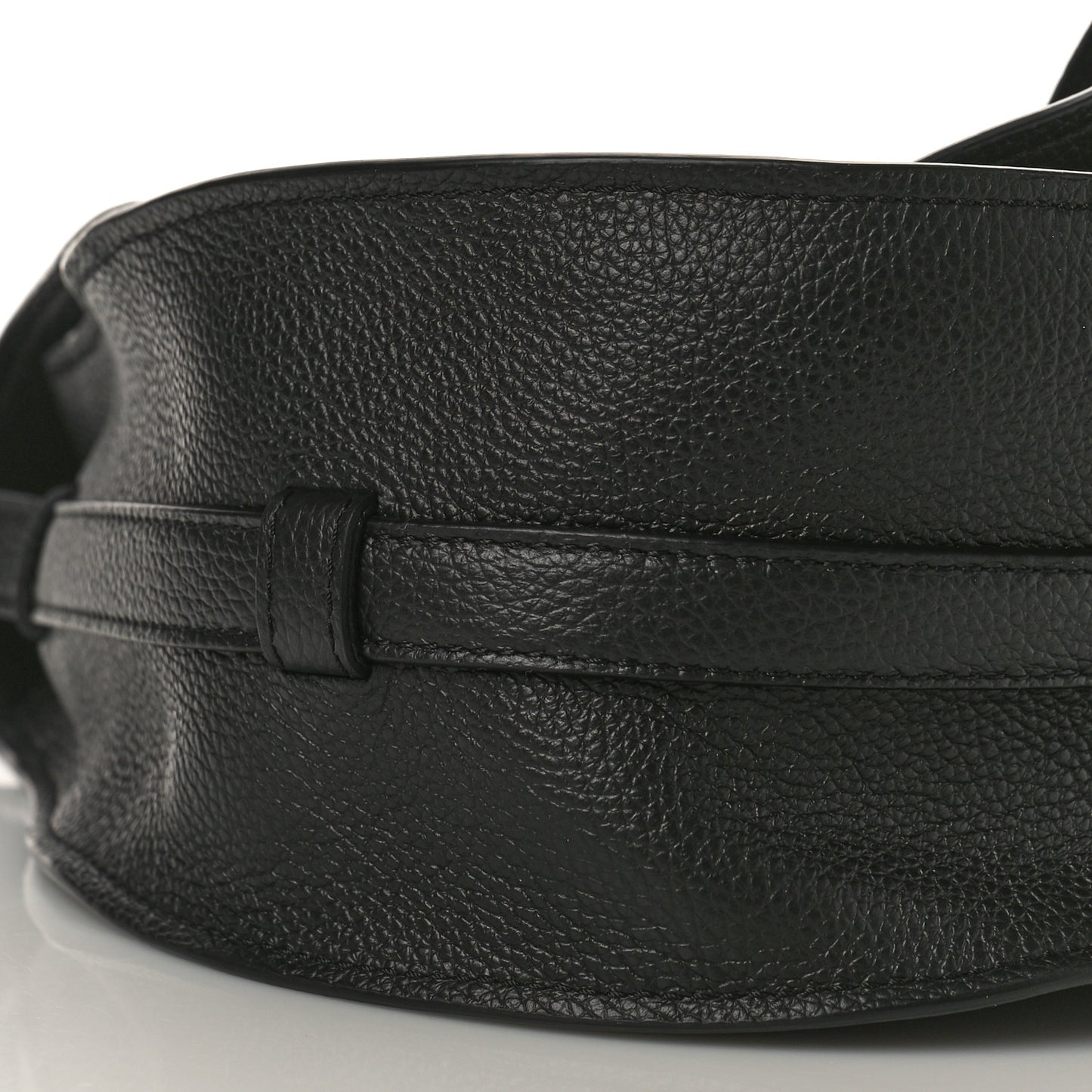 Calfskin Medium Marcie Round Crossbody Bag Black