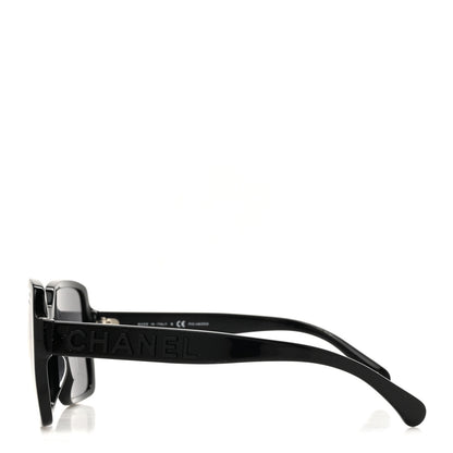 Chanel Acetate Polarized Square Sunglasses 5408 Black 3 of 8