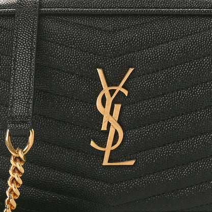 Saint Laurent Grain De Poudre Matelasse Monogram Mini Lou Camera Bag Black 5 of 9