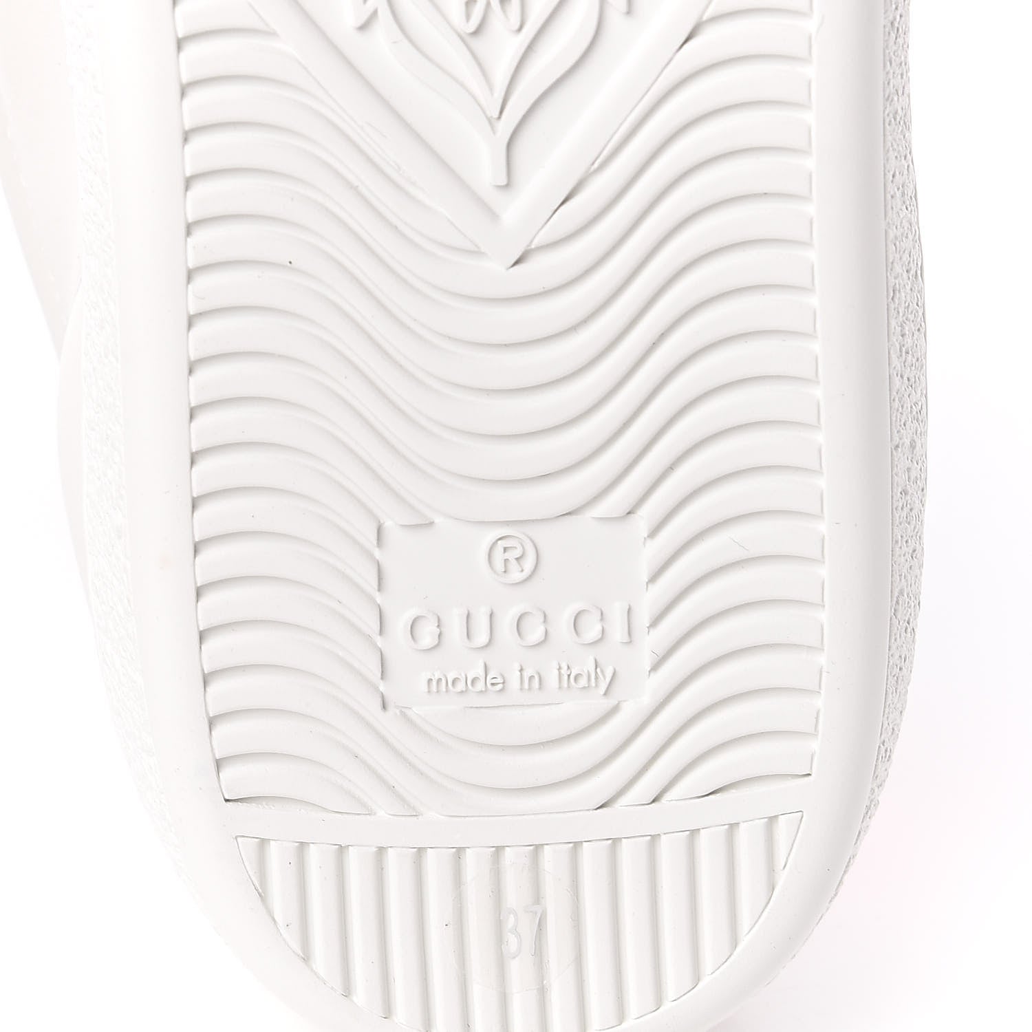Gucci Calfskin Ayers Crystal Web Womens New Ace Pineapple Sneakers 37 White 8 of 11