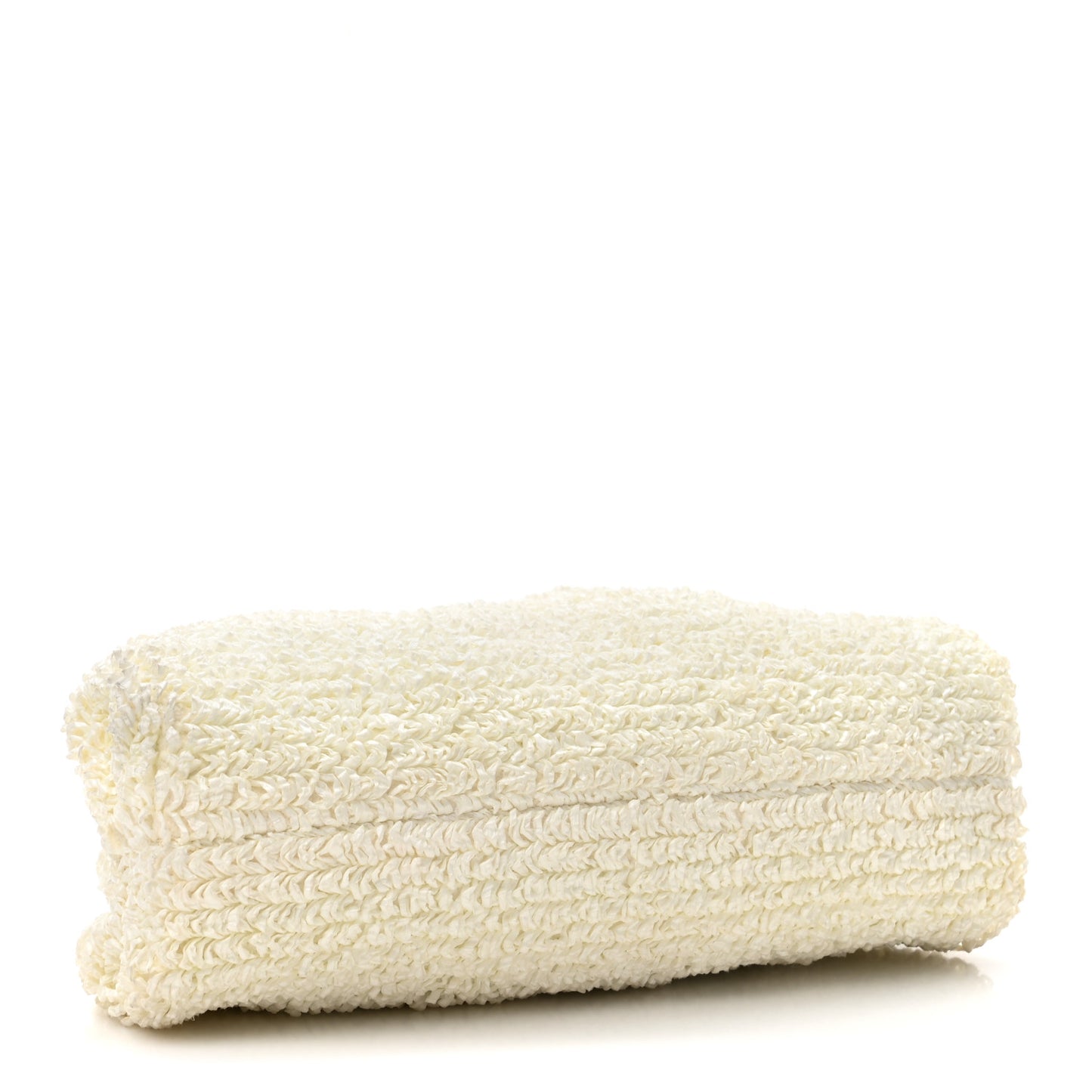 BOTTEGA VENETA Boucle Curly Raffia The Mini Pouch White Chalk