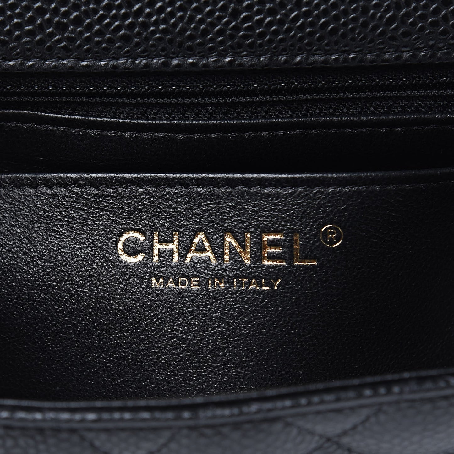 Caviar Quilted Mini Square Flap Black