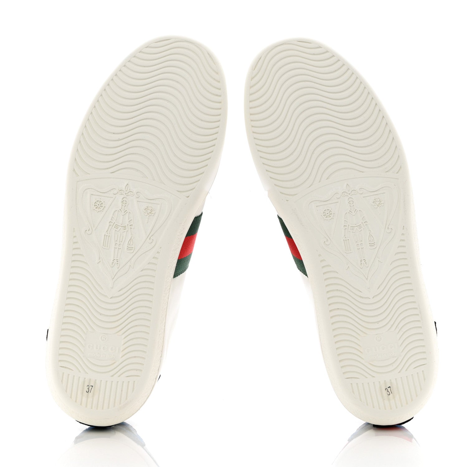 Gucci Calfskin Web Floral Embroidered Womens Ace Sneakers 37 White 5 of 9