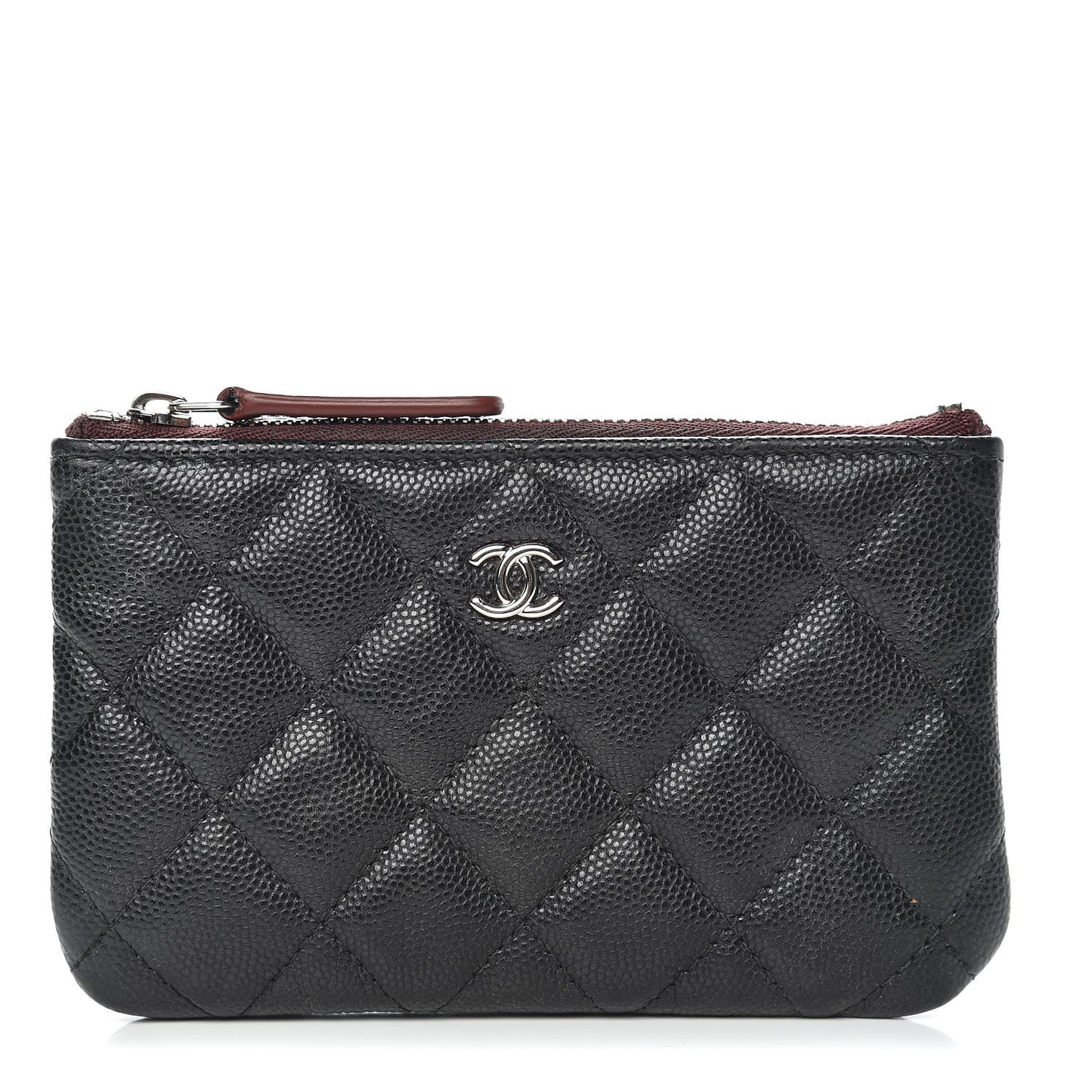 Caviar Quilted Small Cosmetic Case Black