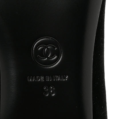 Chanel Velvet Strass CC Bow Mary Jane Flats 36 Black 8 of 10