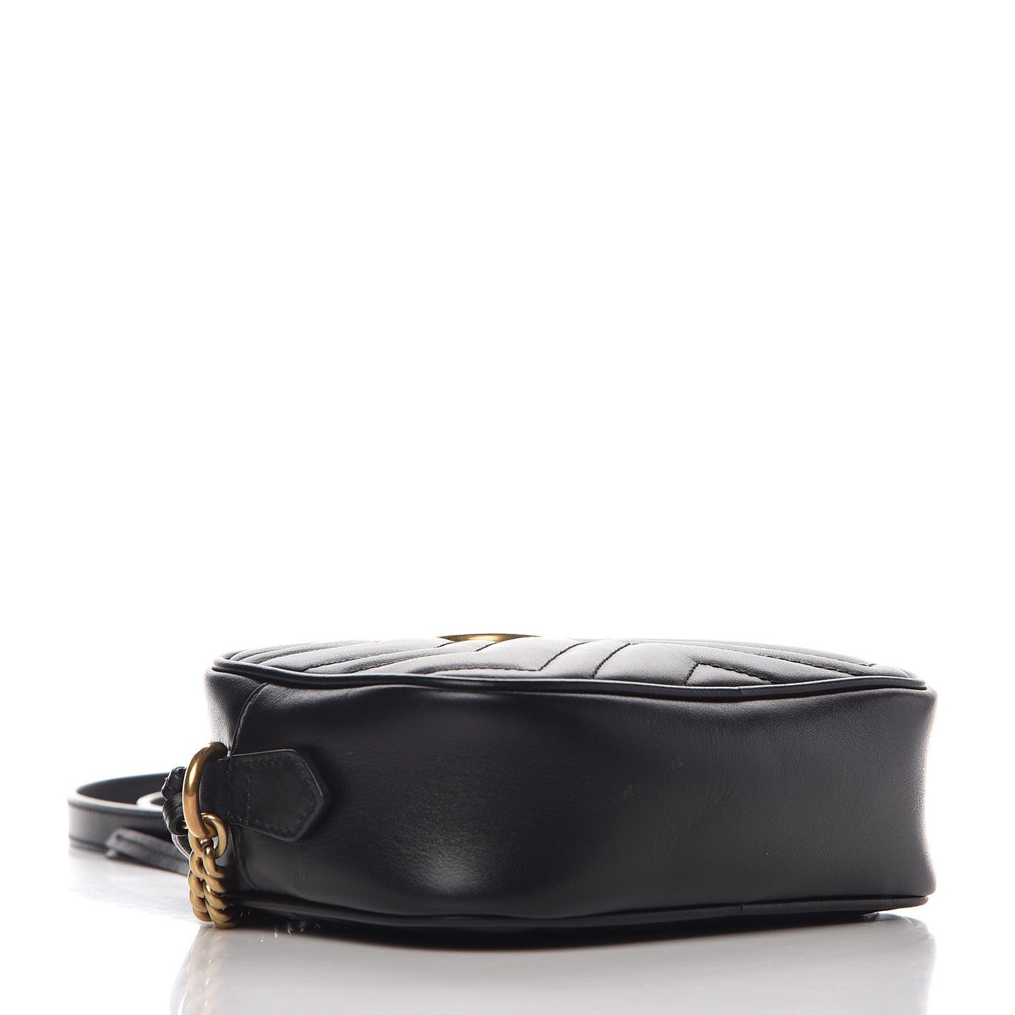 Calfskin Matelasse Mini GG Marmont Chain Shoulder Bag Black