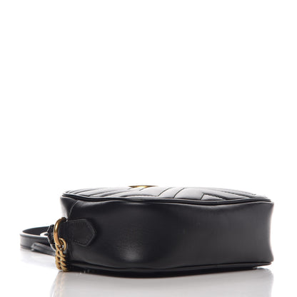 Gucci Calfskin Matelasse Mini GG Marmont Chain Shoulder Bag Black 4 of 7
