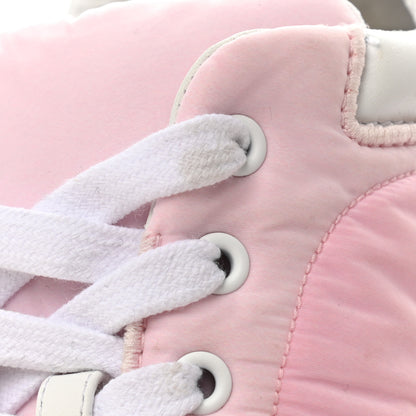 Chanel Nylon Calfskin Suede Womens CC Sneakers 38.5 Pink 9 of 11