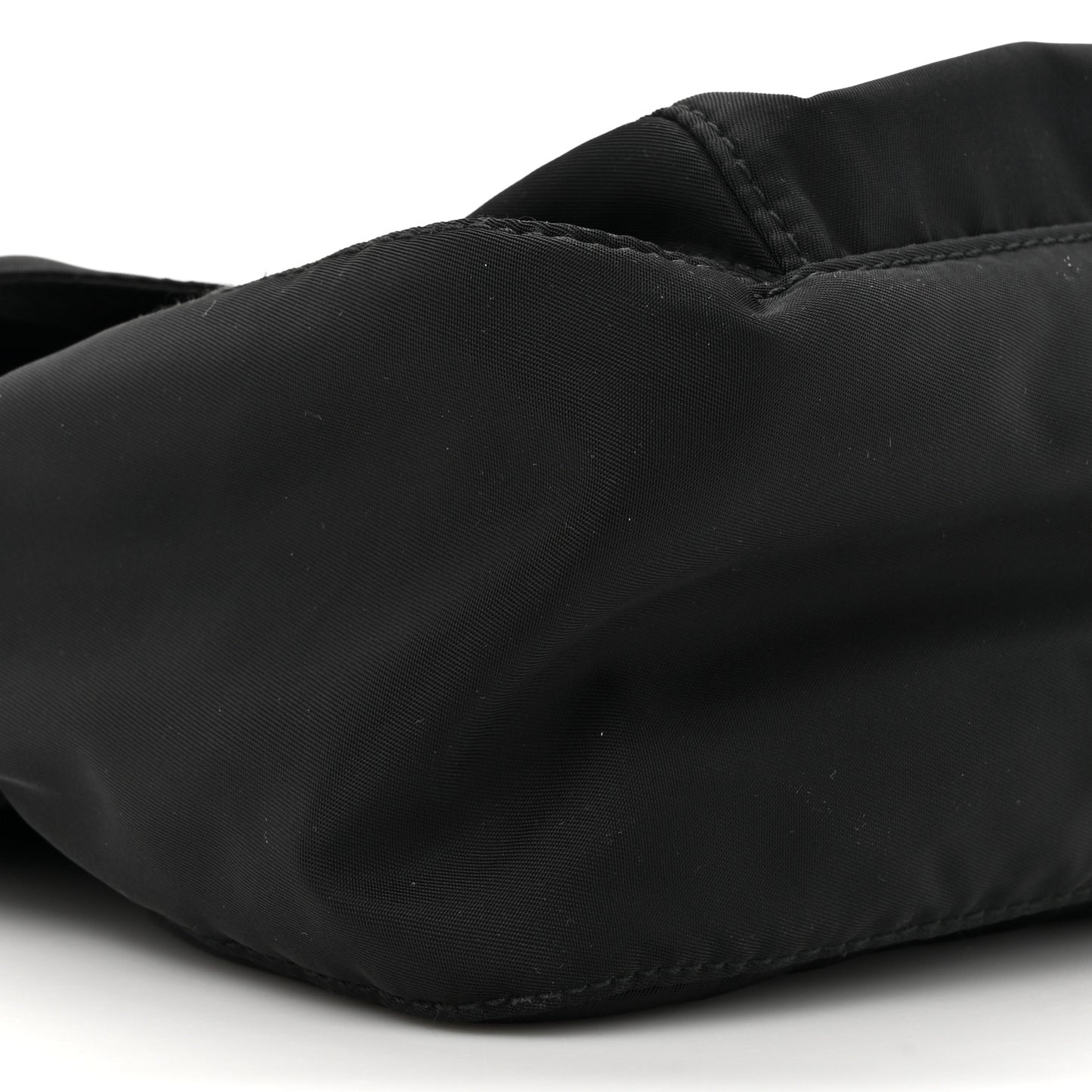 Re-Nylon Vela Saffiano Pocket Single Buckle Messenger Shoulder Bag Black