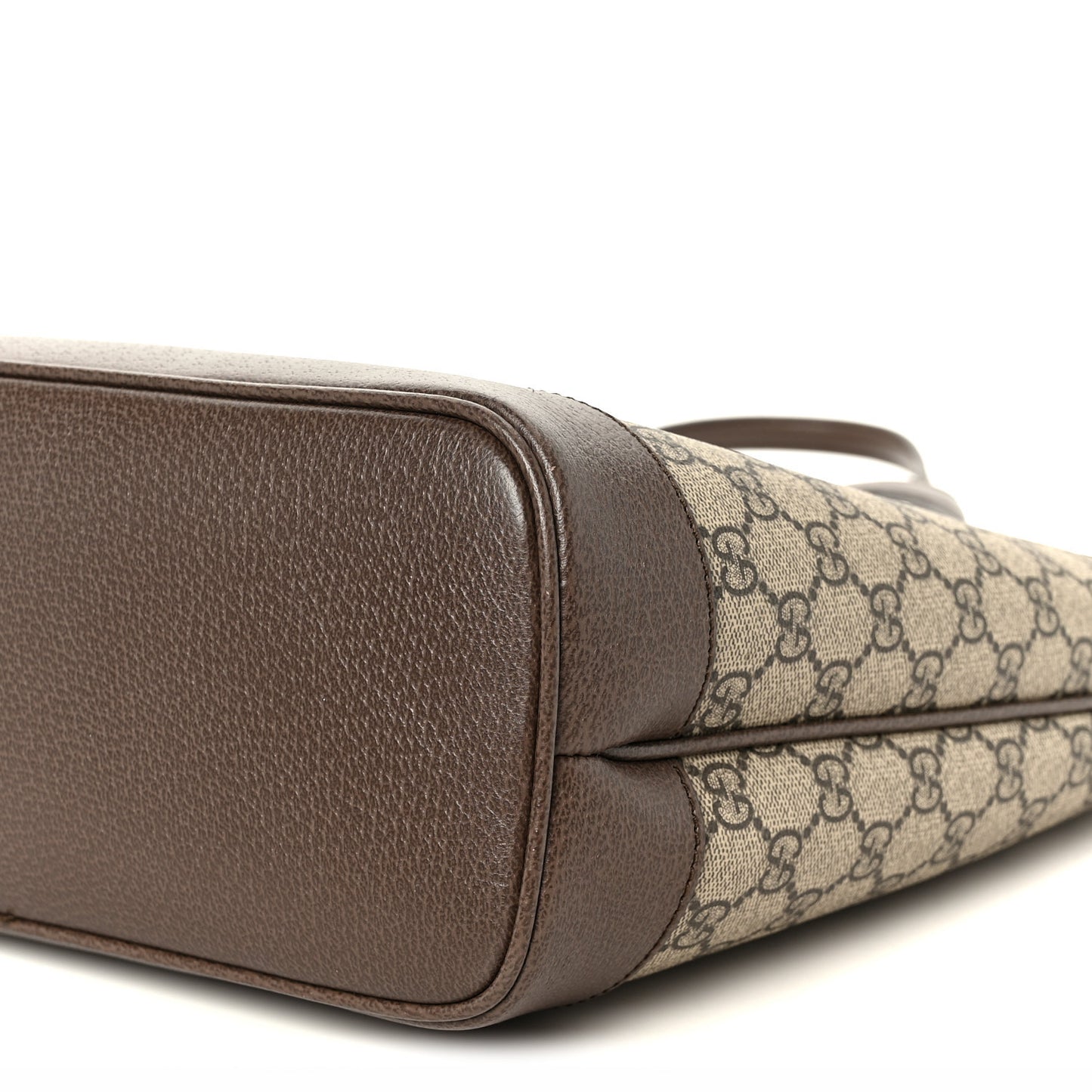 GG Supreme Monogram Textured Calfskin Web Small Ophidia Shoulder Tote Bag Beige Ebony New Acero