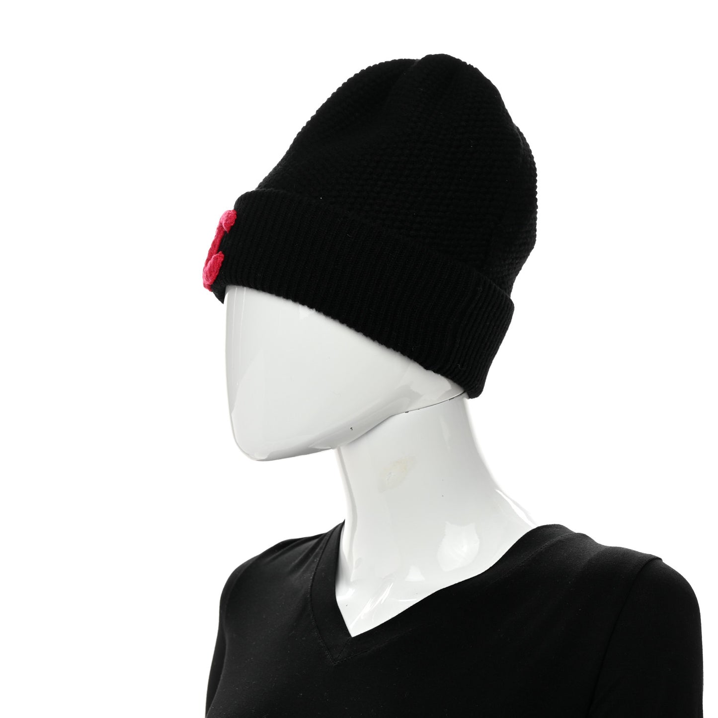 Cashmere CC Beanie Hat Black Pink
