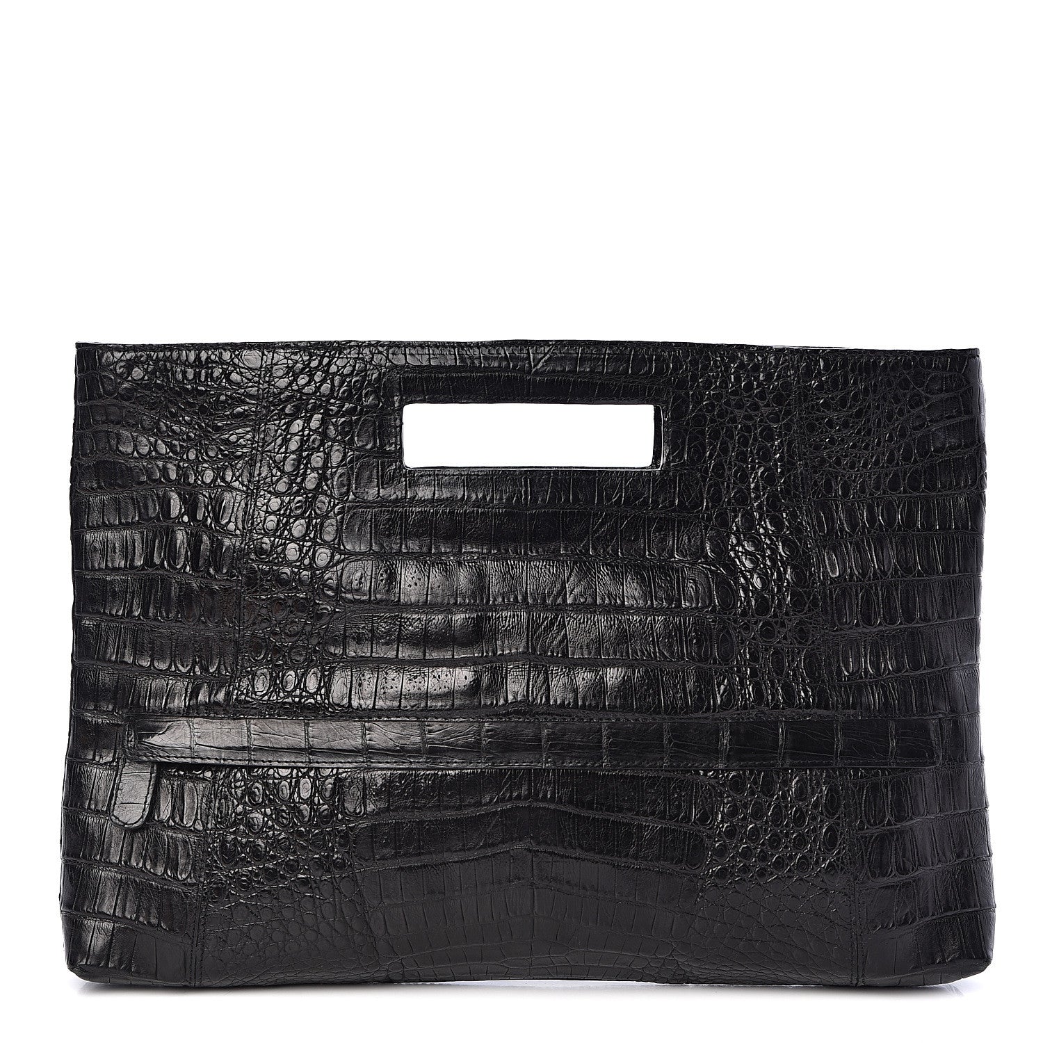 Nancy Gonzalez Crocodile Envelope Convertible Clutch Black 1 of 7