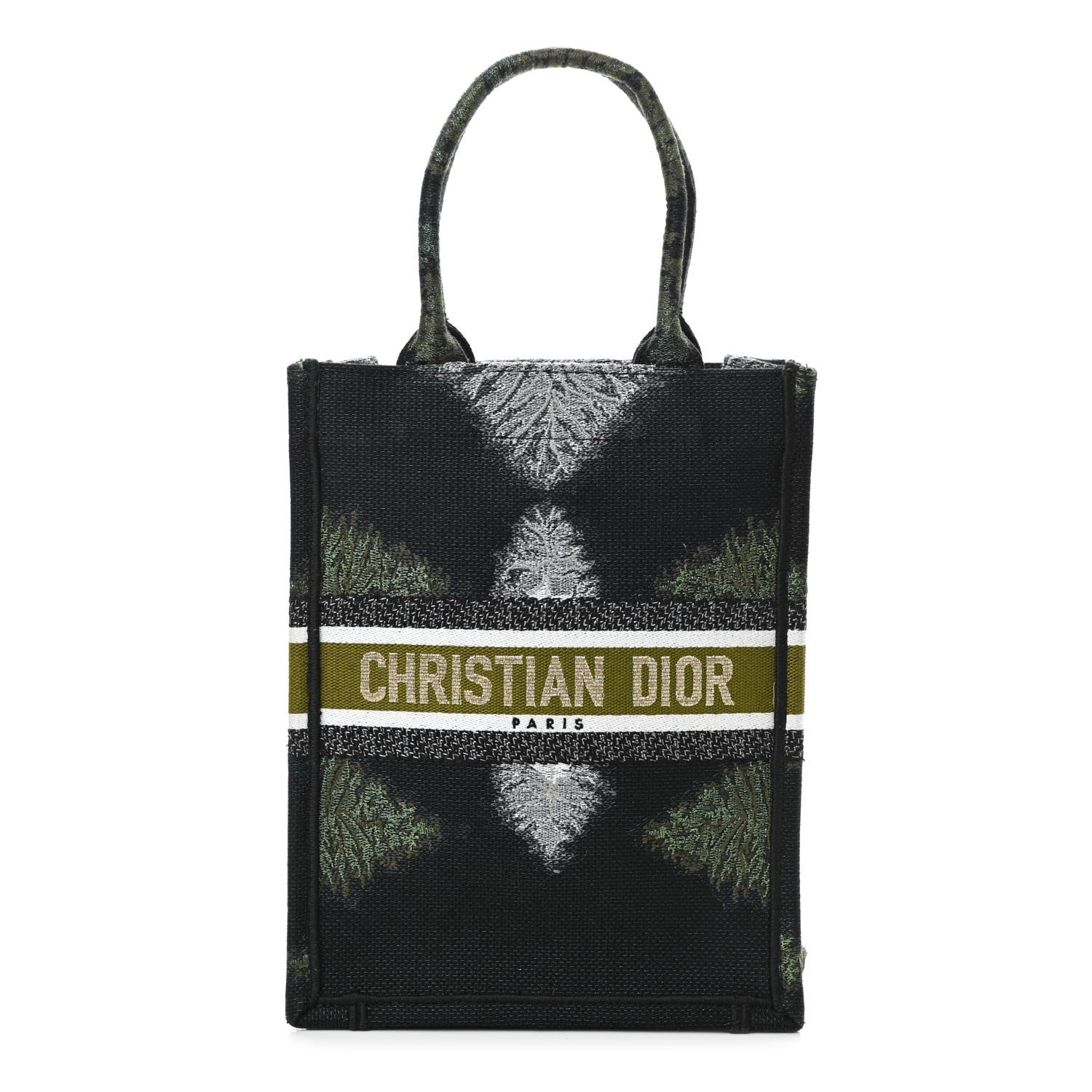 Christian Dior Canvas Tie And Dior Vertical Book Tote Green Multicolor 1 of 11