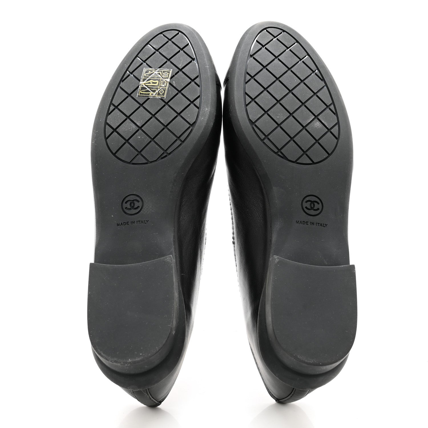 Chanel Lambskin Cap Toe CC Uniform Ballerina Flats 39 Black 6 of 11