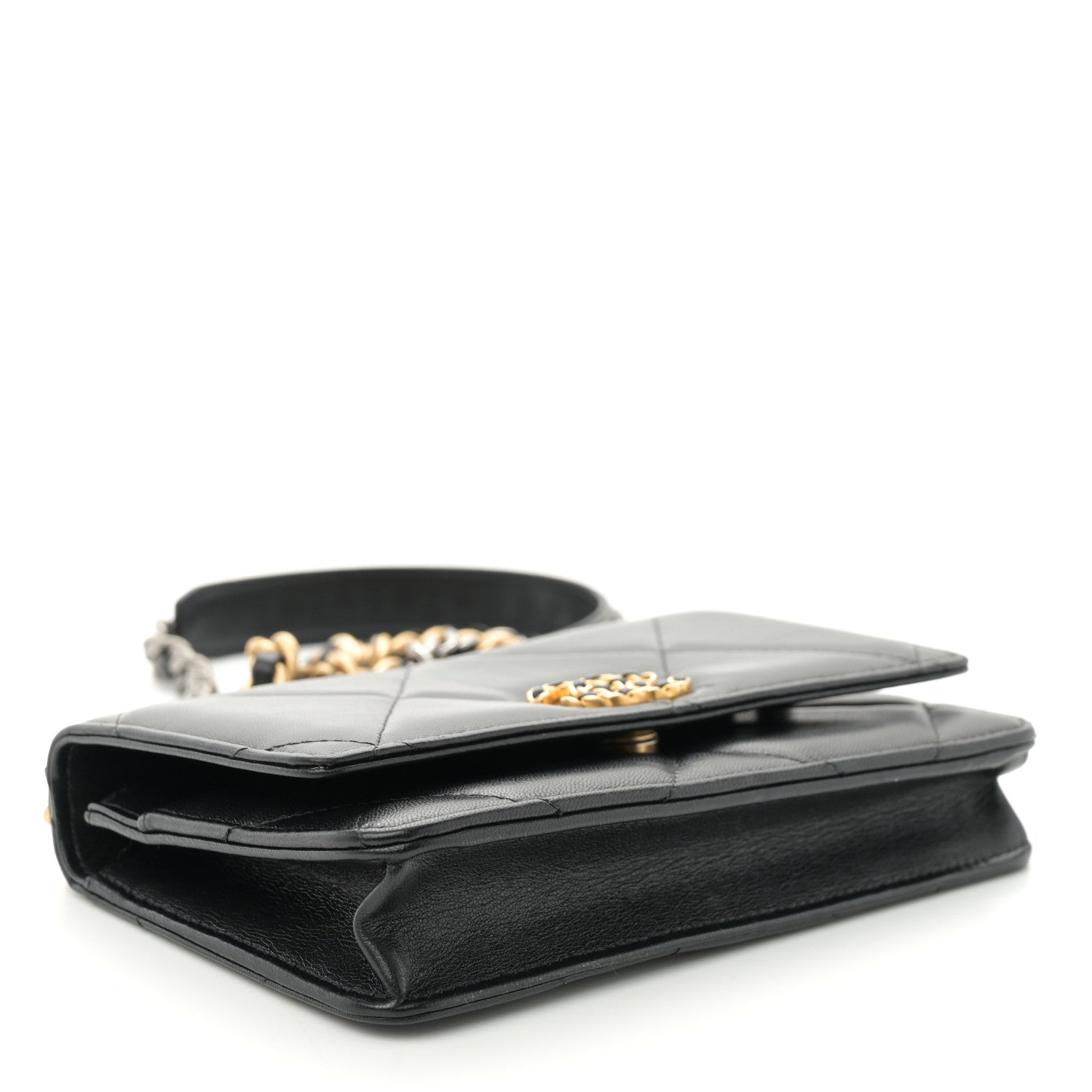 Chanel Lambskin Quilted Chanel 19 Wallet On Chain WOC Black 4 of 13