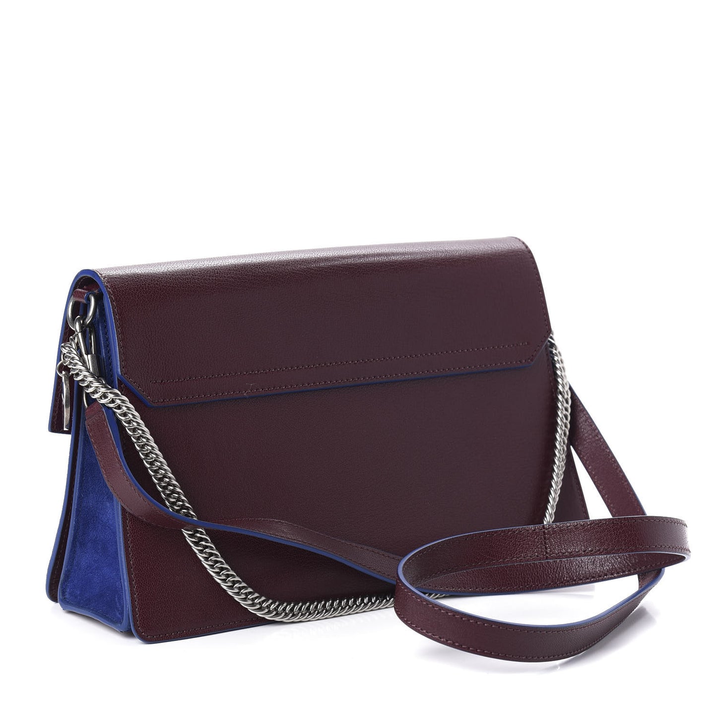 Goatskin Suede Medium GV3 Shoulder Bag Aubergine Blue