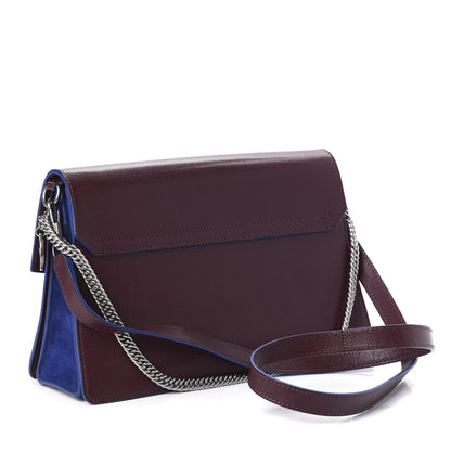 Givenchy Goatskin Suede Medium GV3 Shoulder Bag Aubergine Blue 3 of 9