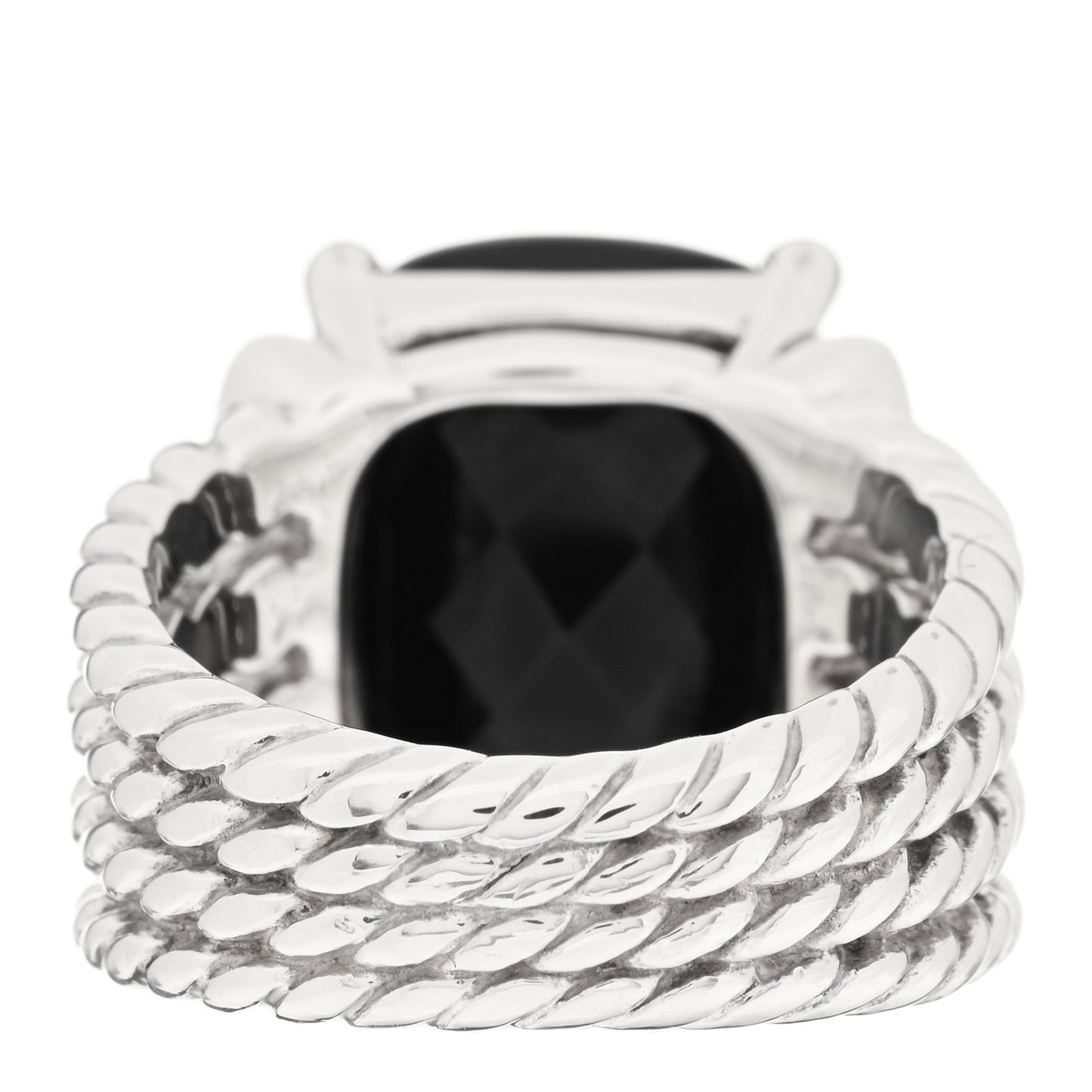 Sterling Silver Diamond Black Onyx 16mm Wheaton Ring 51 5.75