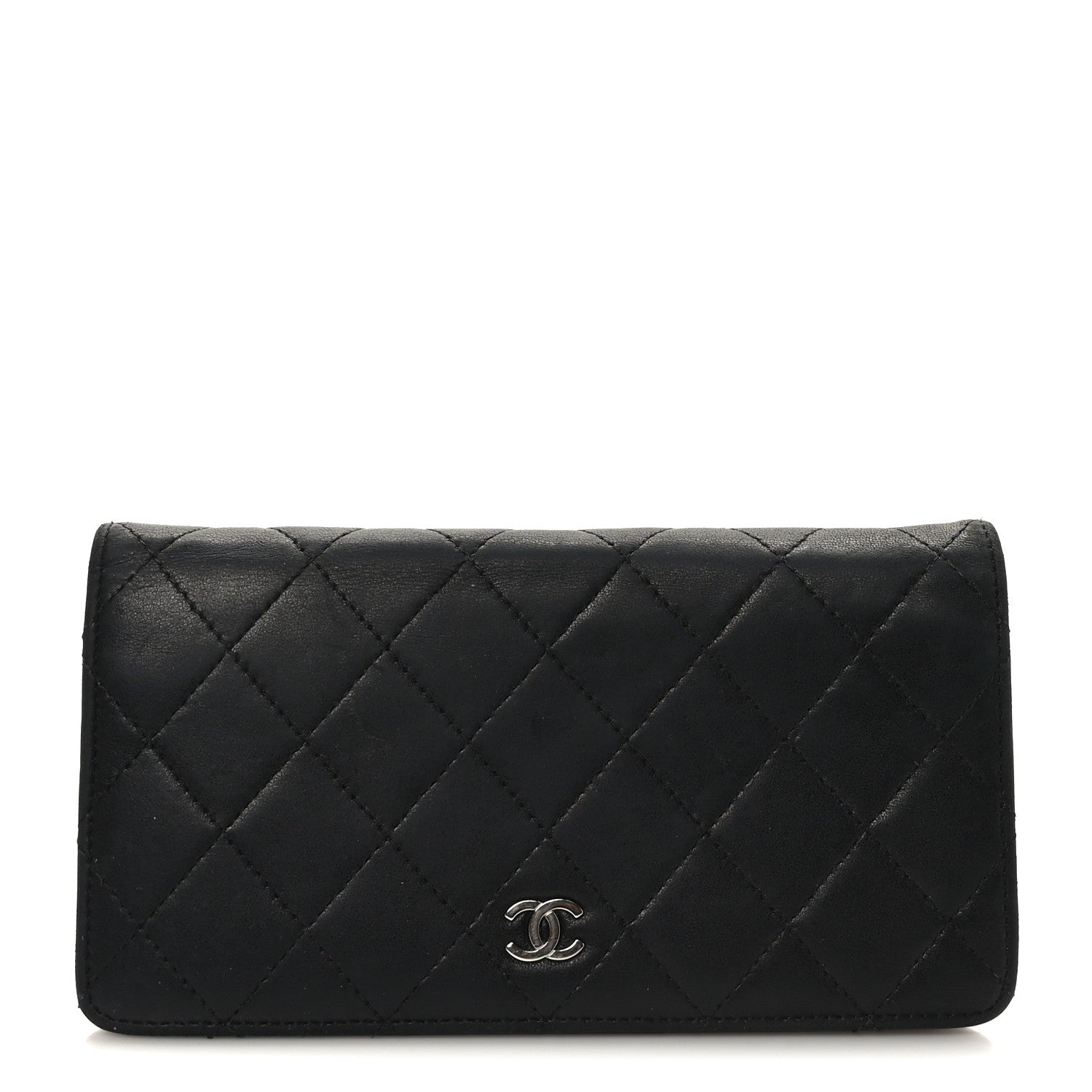 Chanel Lambskin Quilted Yen Wallet Black 1 of 9
