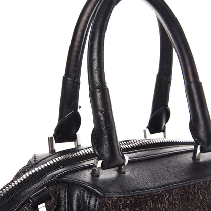 Alexander Wang Trimmed Fleece Suede Small Emile Black Silver Hardware 9 of 15