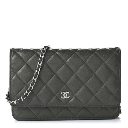 Chanel Caviar Quilted Wallet On Chain WOC Green 1 of 11