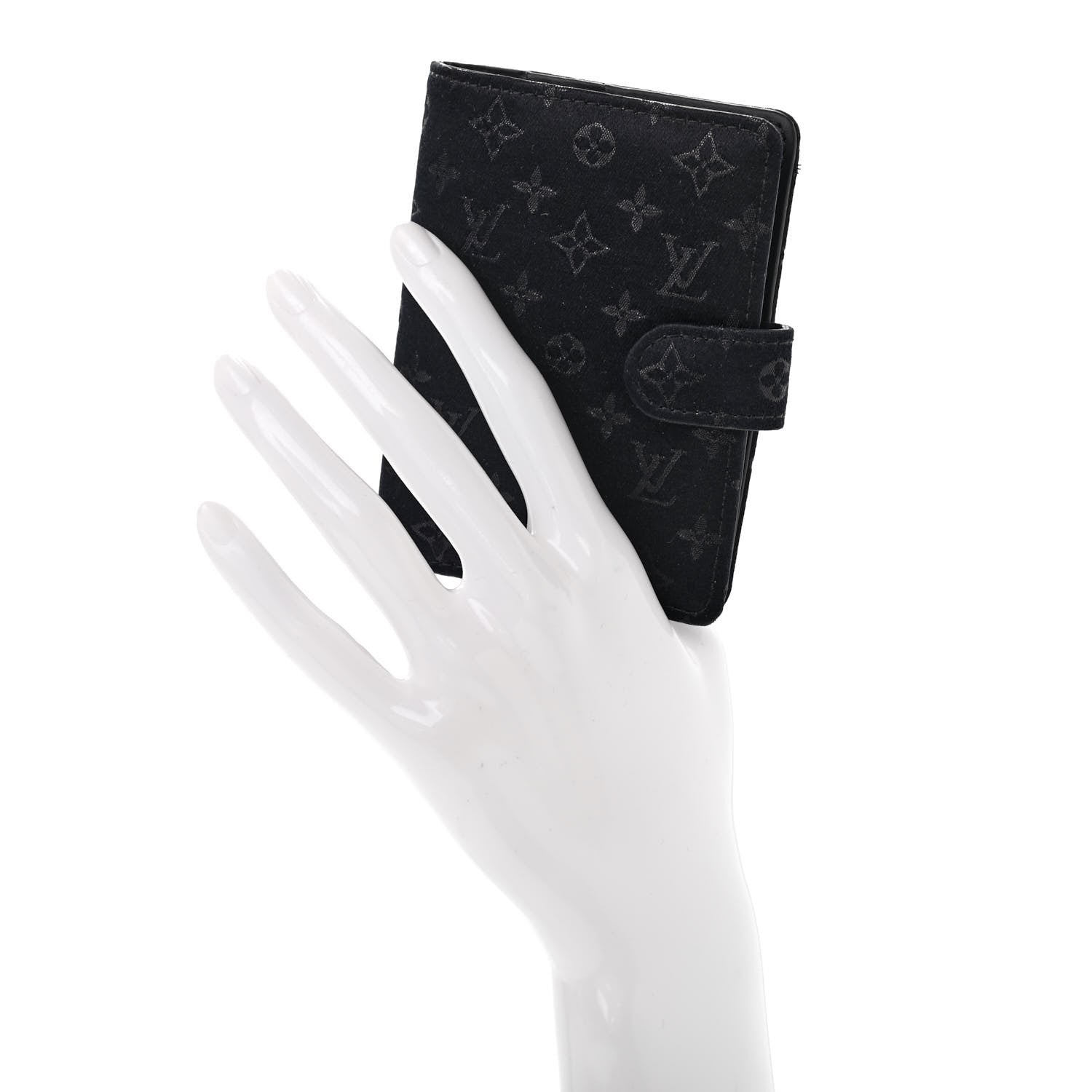 Louis Vuitton Satin Monogram Mini Agenda Cover Black 2 of 7