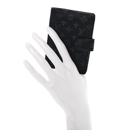 Louis Vuitton Satin Monogram Mini Agenda Cover Black 2 of 7