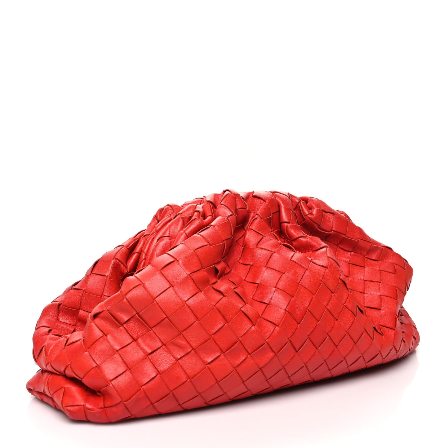 Nappa Maxi Intrecciato The Pouch Oversized Clutch Bright Red