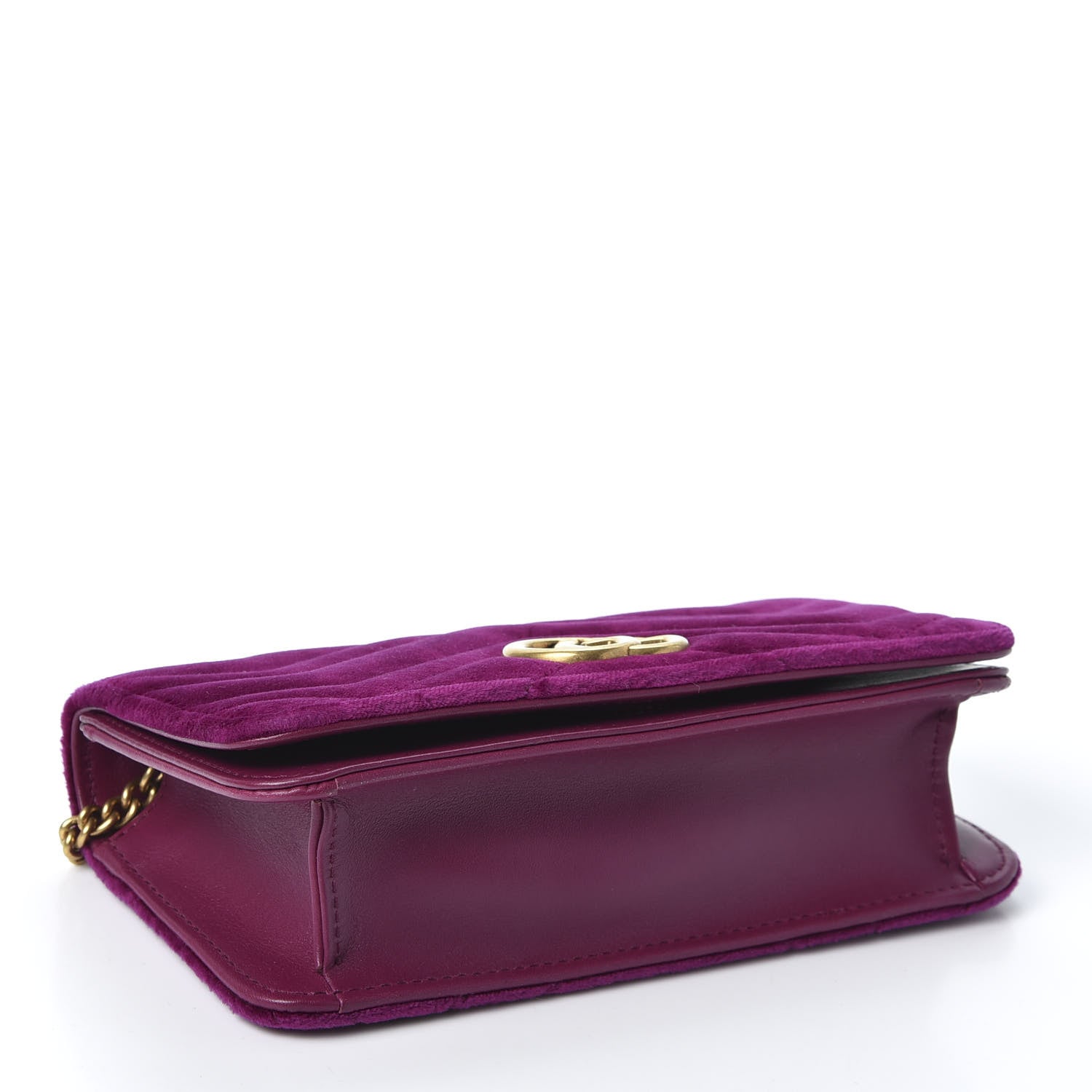 Gucci Velvet Matelasse GG Marmont Mini Bag Fuchsia Violet Cyclamen 3 of 8