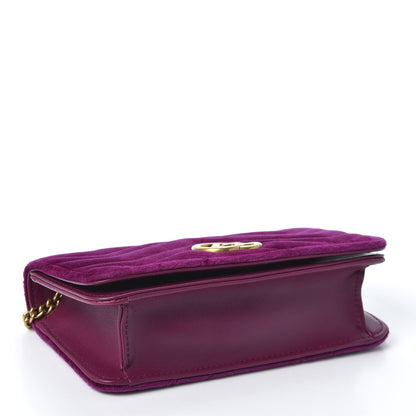 Gucci Velvet Matelasse GG Marmont Mini Bag Fuchsia Violet Cyclamen 3 of 8