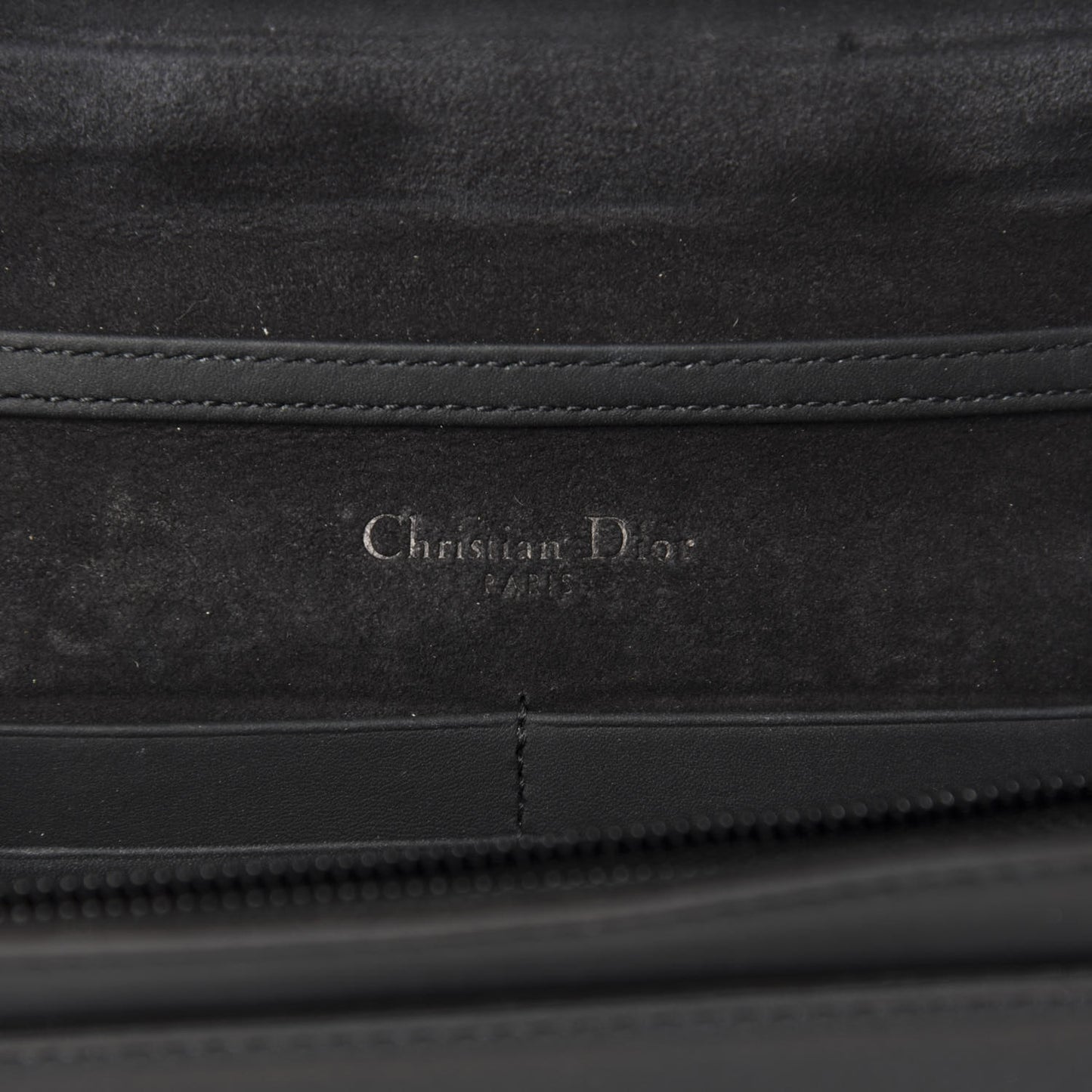 Ultra Matte Calfskin Diorama Wallet on Chain Pouch Black