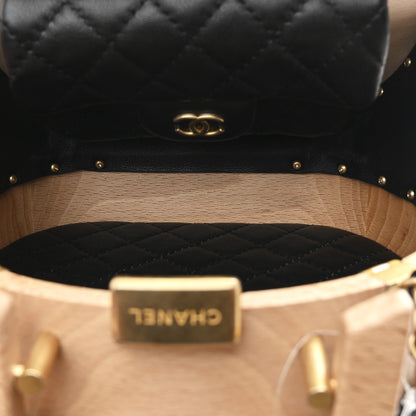 Chanel Beech Wood Lambskin Round CC Vanity Case Black 5 of 11