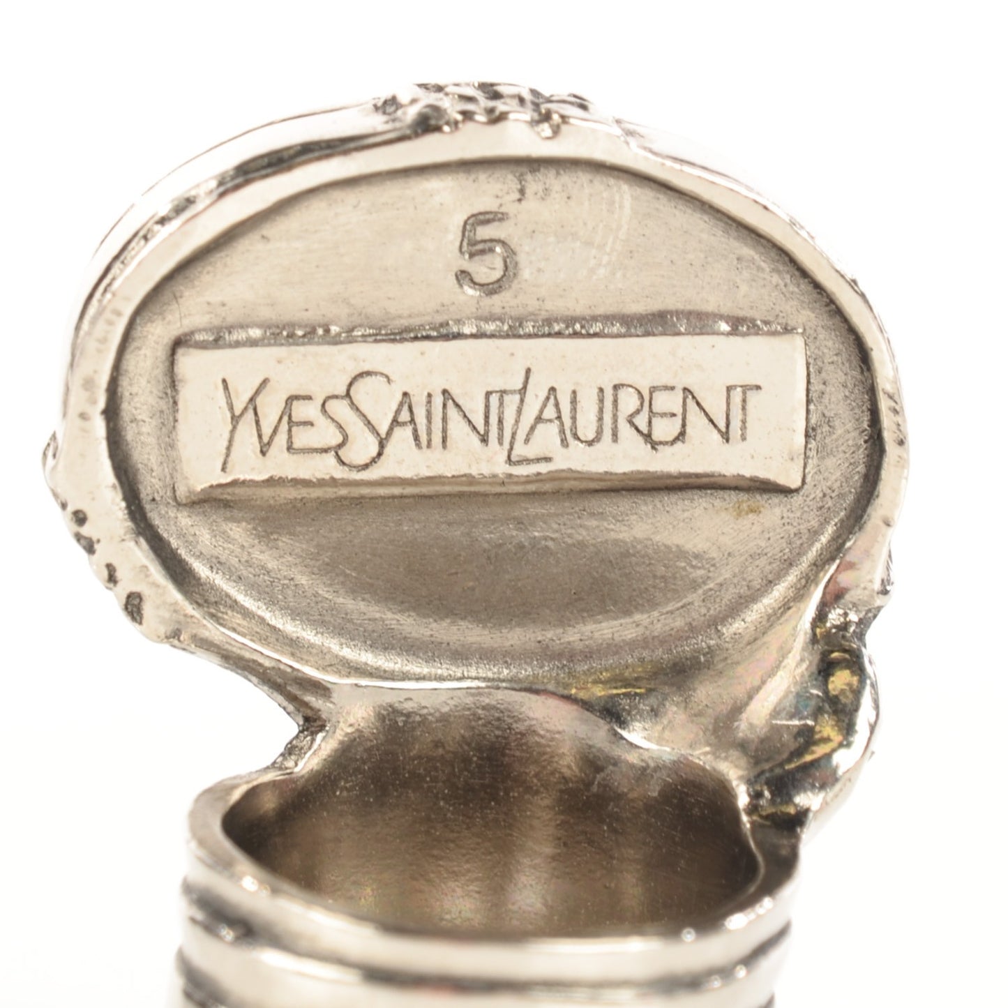 Glass Cabochon Arty Ovale Ring 5 Silver