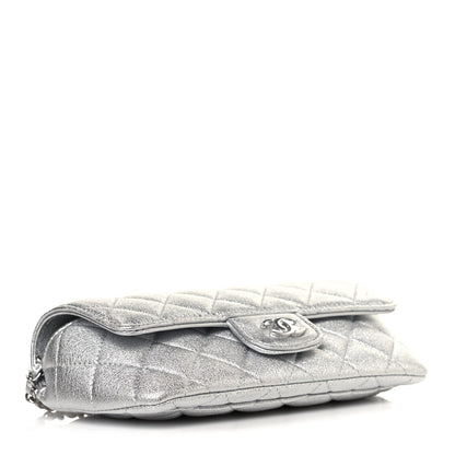 Chanel Metallic Lambskin Quilted Glasses Case With Chain Silver 4 of 14