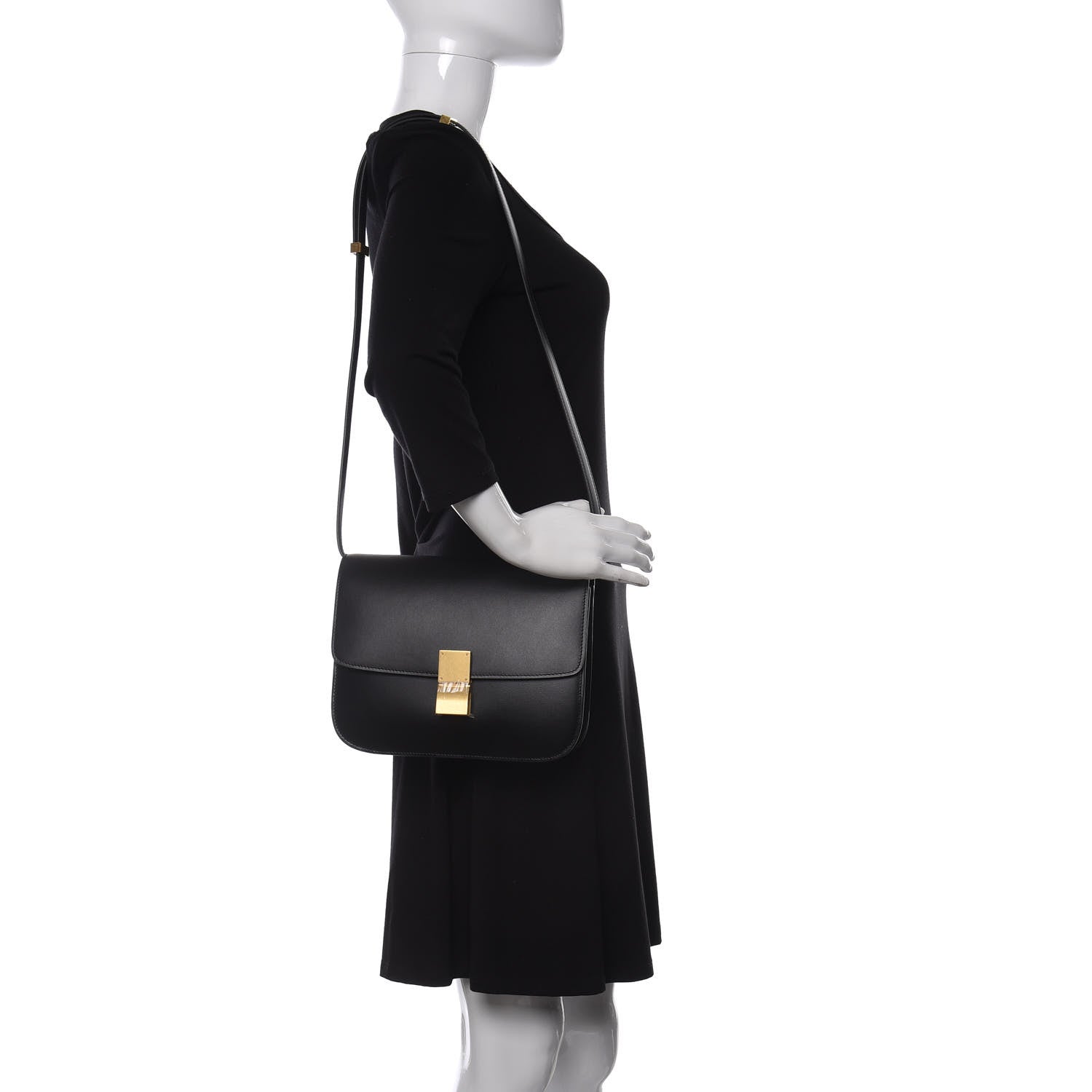 Celine Box Calfskin Medium Classic Box Flap Black 2 of 11