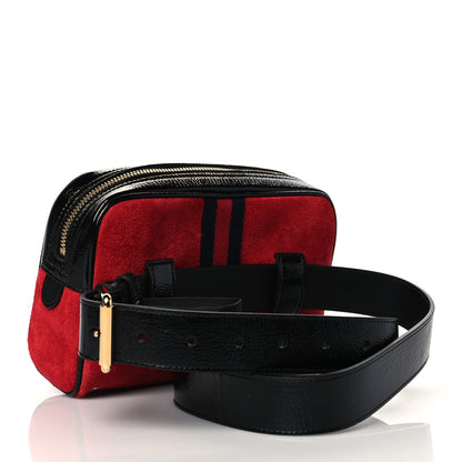 Gucci Suede Small Ophidia Belt Bag 85 34 Hibiscus Red 3 of 10