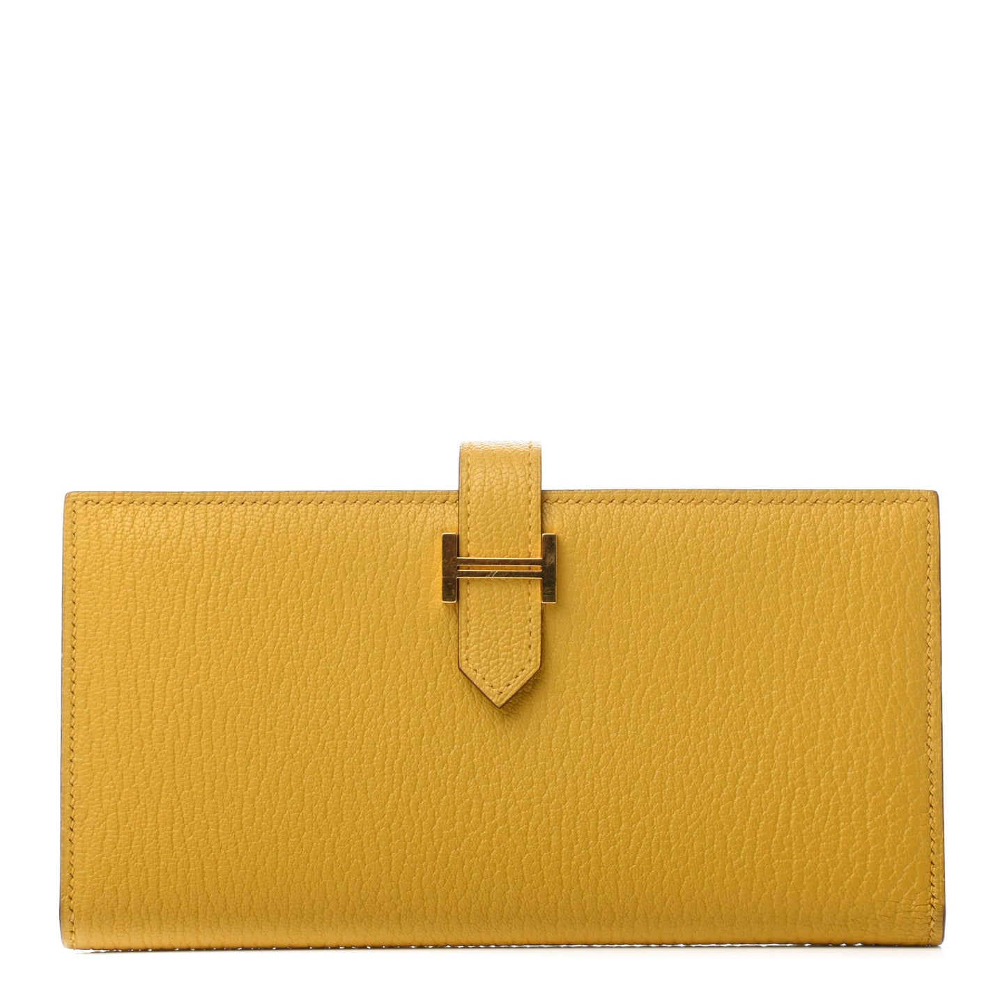 Chevre Mysore Bearn Gusset Wallet Jaune Ambre