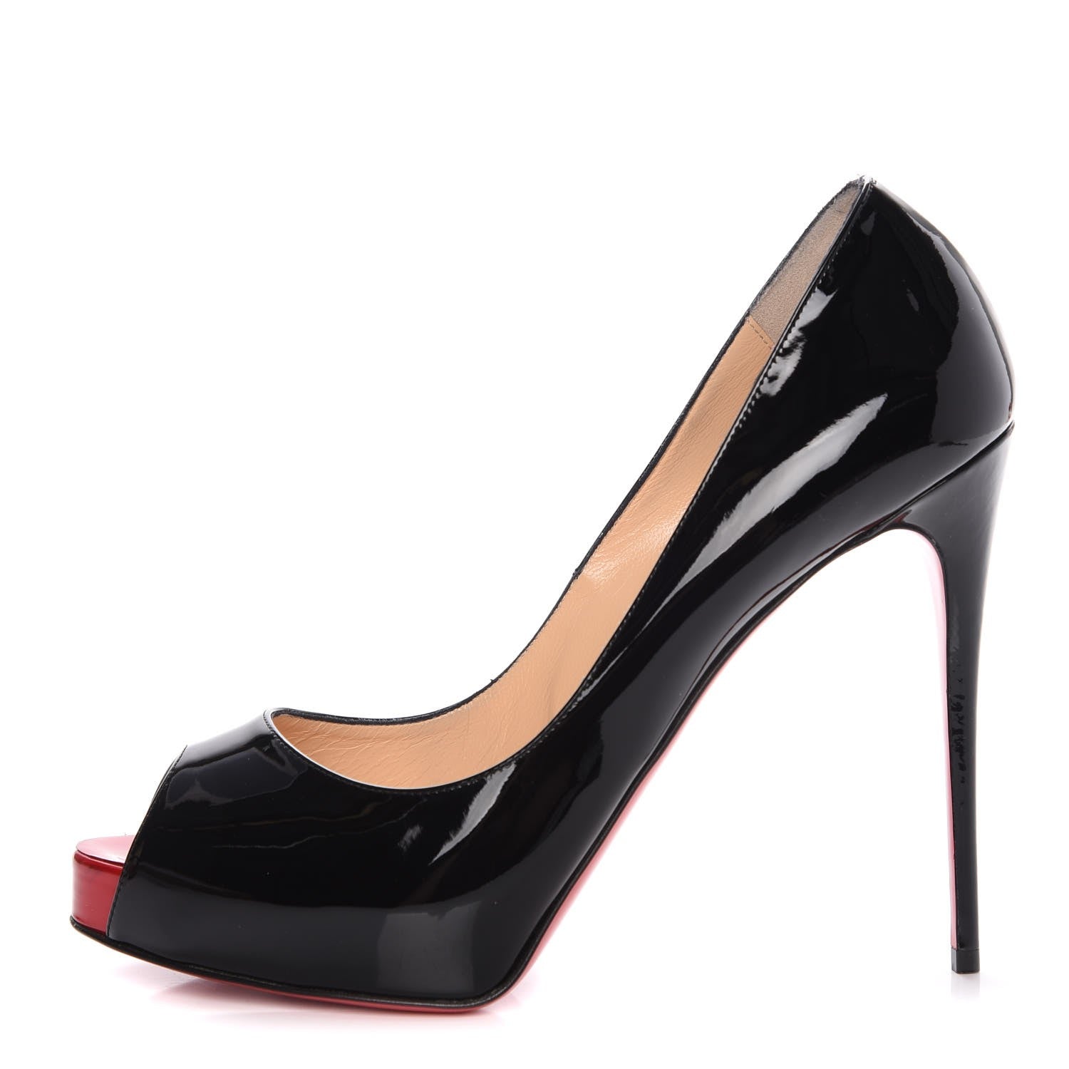 Christian Louboutin Patent New Very Prive 120 Pumps 40 Black Red 1 of 12