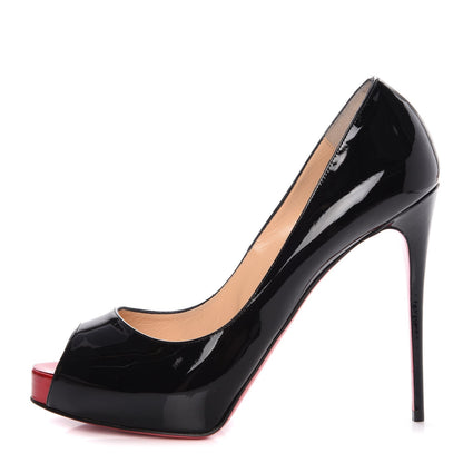 Christian Louboutin Patent New Very Prive 120 Pumps 40 Black Red 1 of 12