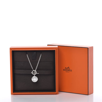 Hermes Sterling Silver Amulettes H Confettis Pendant Necklace 7 of 7