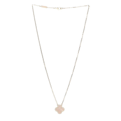 Van Cleef & Arpels 18K Yellow Gold Mother of Pearl Vintage Alhambra Pendant Necklace 3 of 7