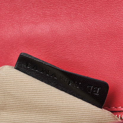Valentino Garavani Vitello Medium Glam Lock Rockstud Flap Deep Rose Scarlet Grey Green 6 of 7