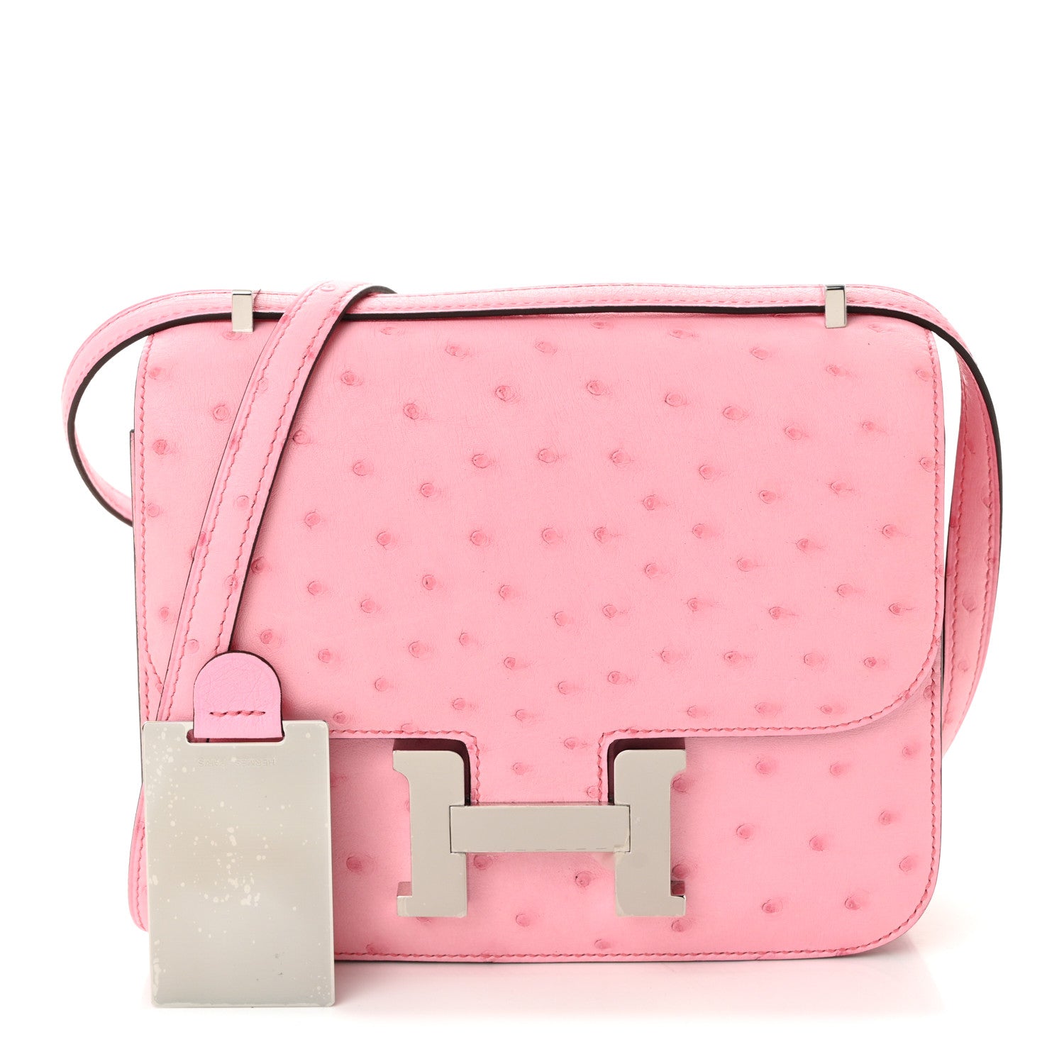 Hermes Ostrich Constance 18 Bubblegum 3 of 12