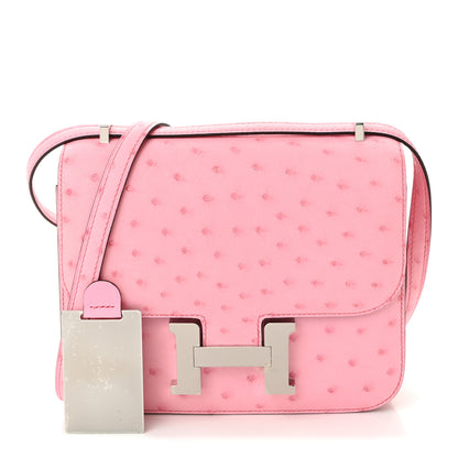 Hermes Ostrich Constance 18 Bubblegum 3 of 12