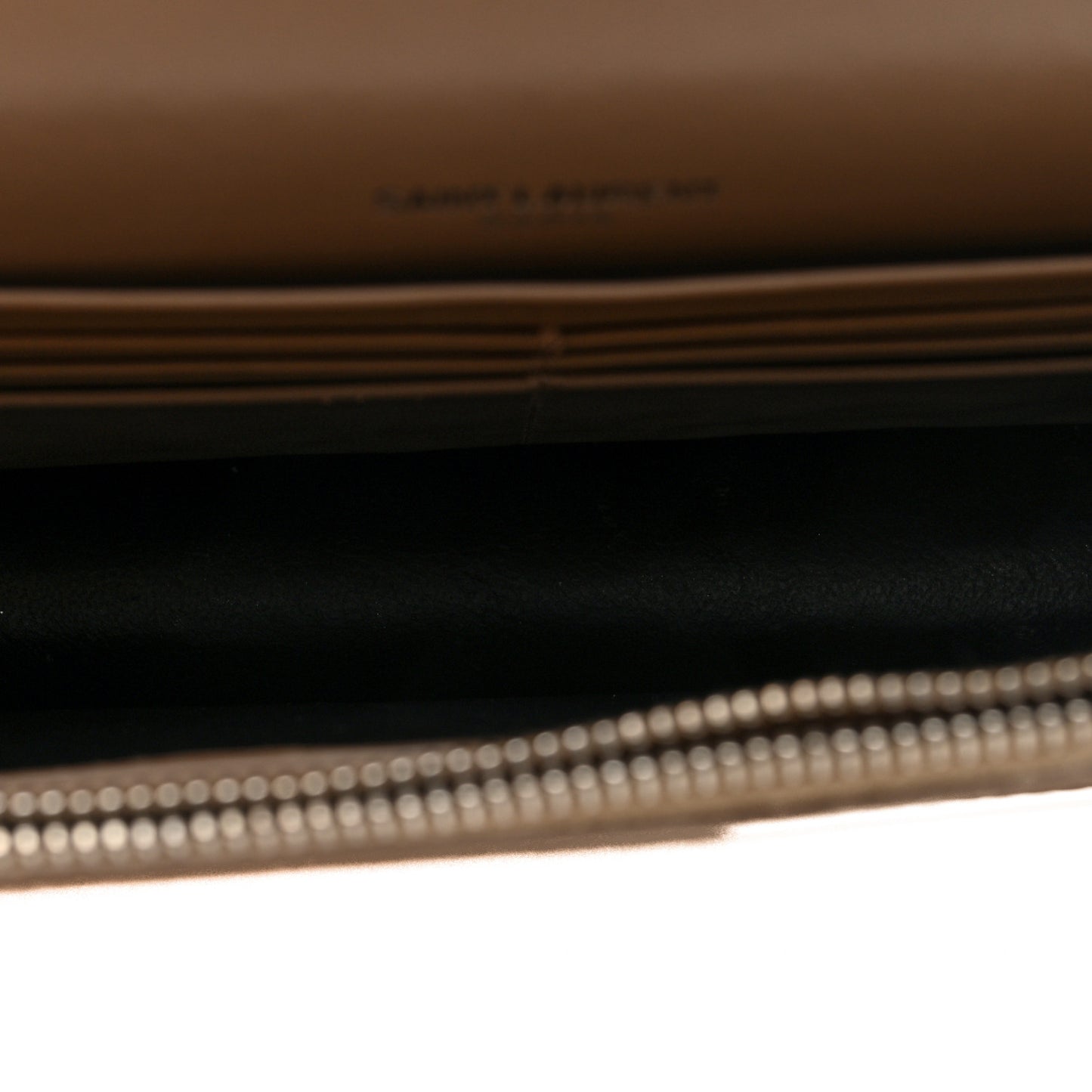 Calfskin Crocodile Embossed Kate Monogram Tassel Chain Wallet Dark Beige Dark Beige