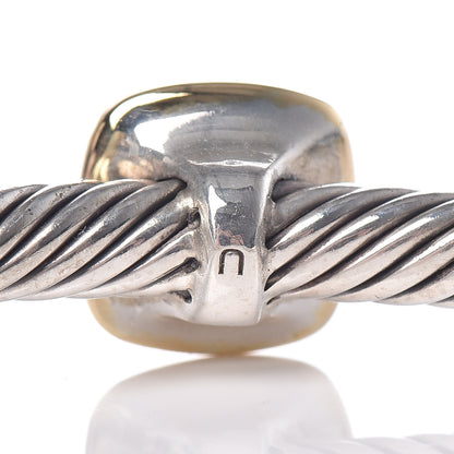 David Yurman Sterling Silver 18K Yellow Gold Diamond 4mm Noblesse Cable Bracelet 4 of 5