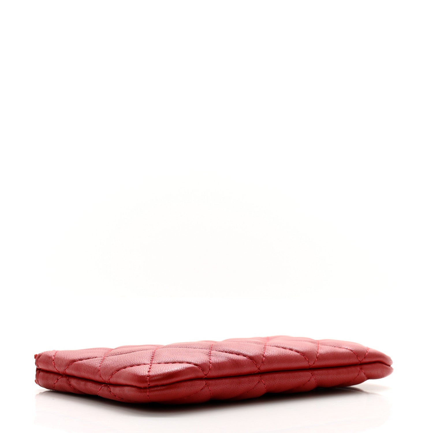 Chanel Lambskin Quilted Small Cosmetic Case Red 4 of 8