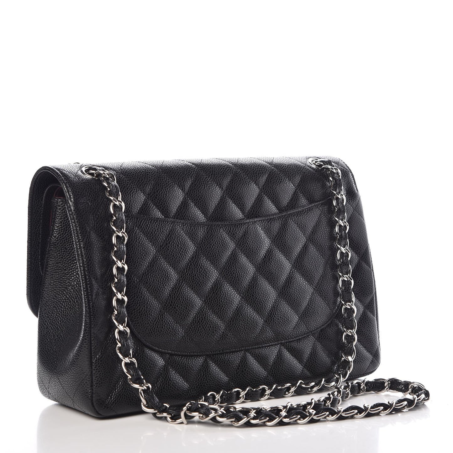 Caviar Quilted Jumbo Double Flap Black