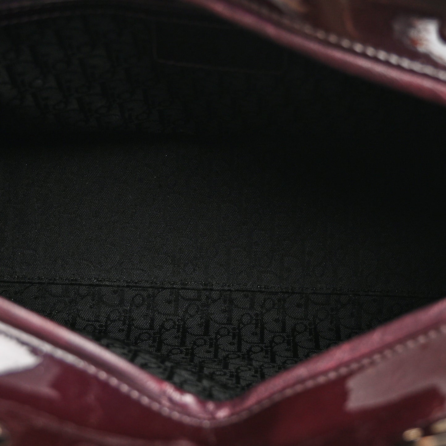 Patent Cannage Large Lady Dior Burgundy